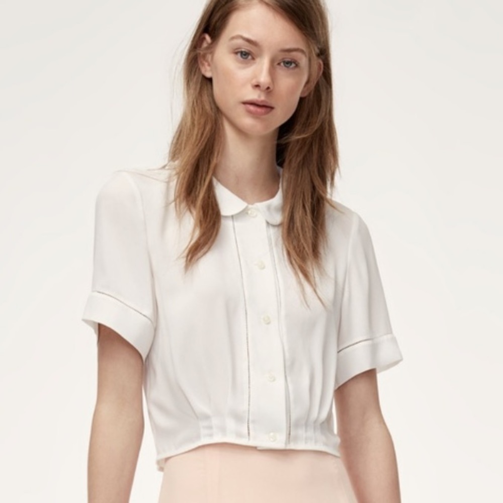Navy Aritzia Sunday Best Sally Blouse